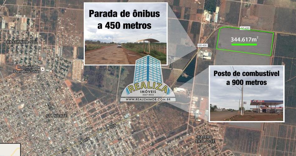 ÁREAS  URBANAS 1.304 MIL M/² 100% PLANO,BEIRA DA PISTA, SO 45 KM DE BRASILIA-DF, PLANALTINA DE GOIS